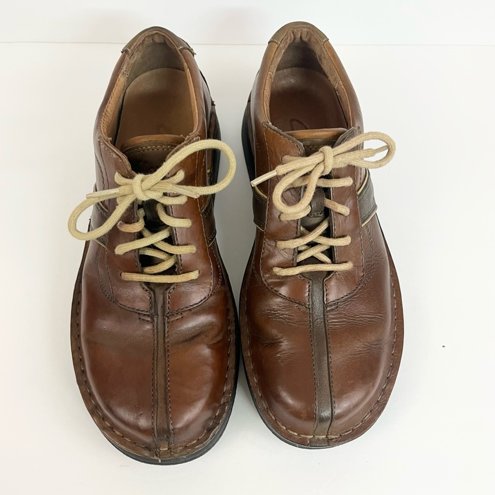 CLARKS Mens Active Air Brown Leather Casual Lace Up Oxford Men’s Size 8